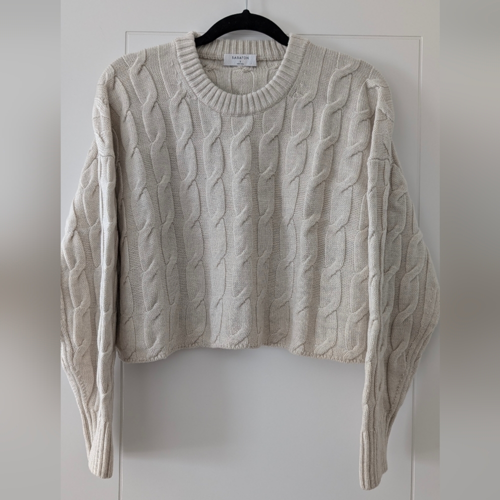 Babaton Glory Merino Wool Sweater, Heather Birch, Size S, NWOT